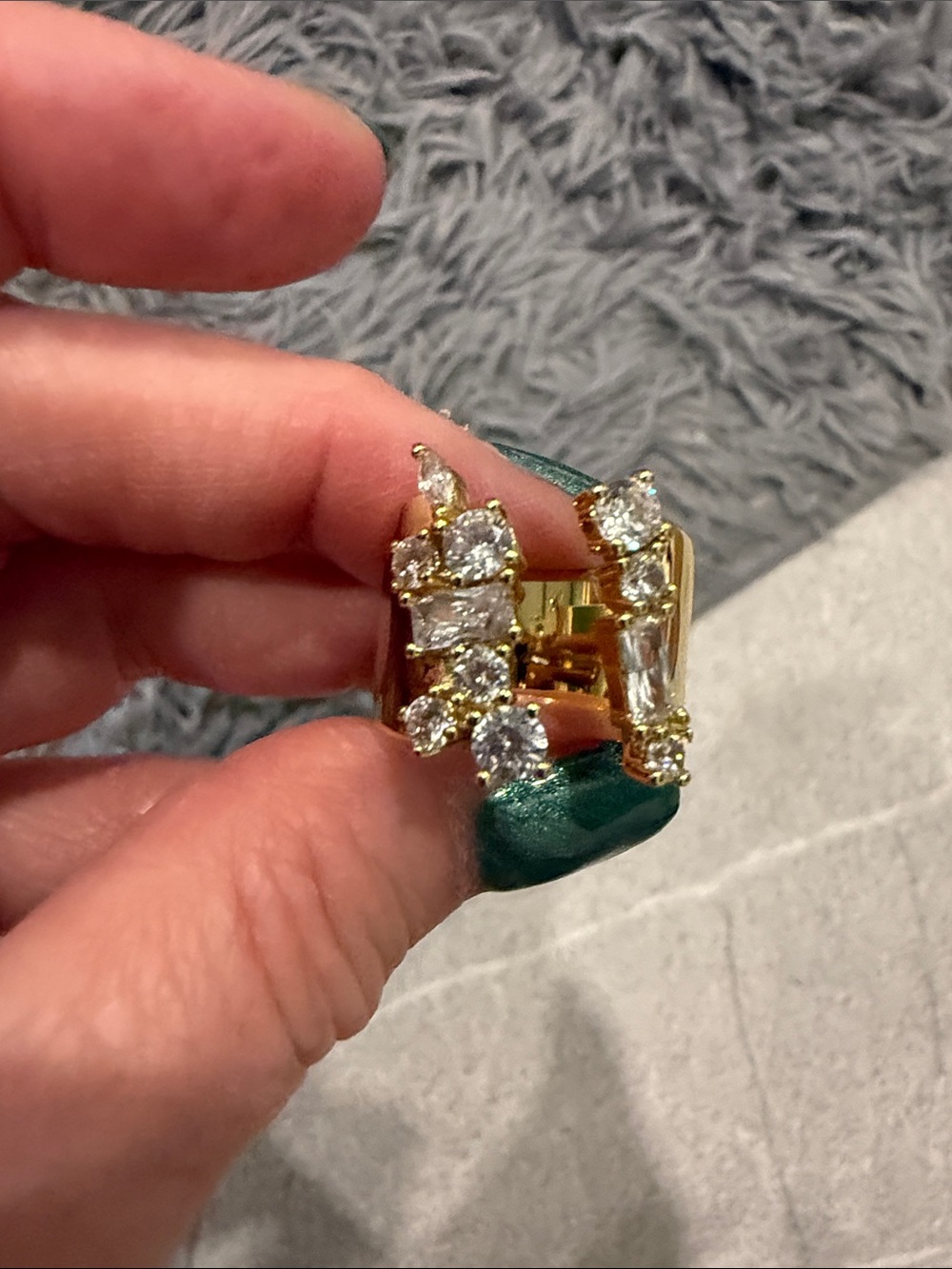 Park Lane Gold and Clear Crystal Cluster Ring